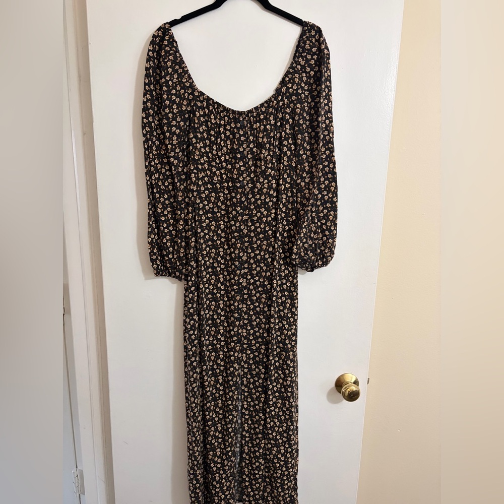 Chic Long Sleeve Floral Dress